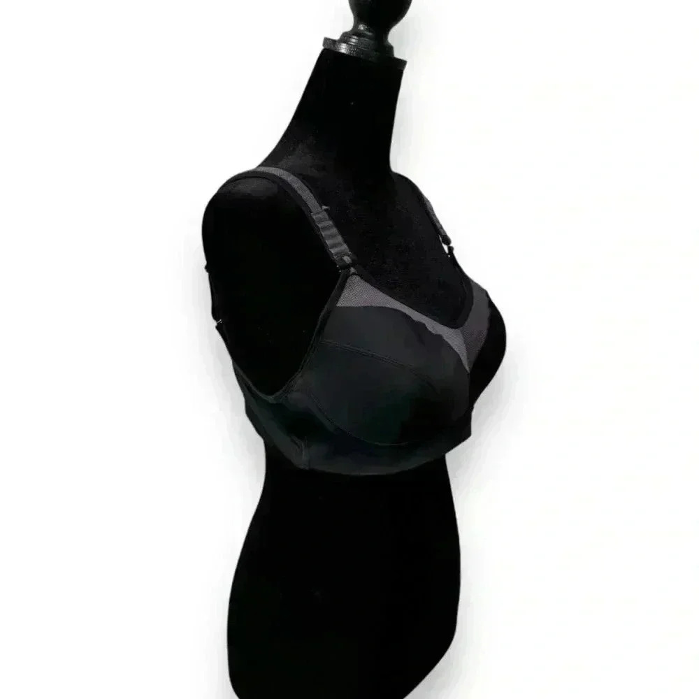 Adore Me Gray and Black High Impact 36D Adjustable Straps Contour Sports Bra - Picture 13 of 14